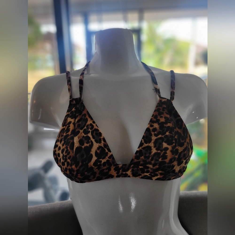 Leopard Print Bikini Top
